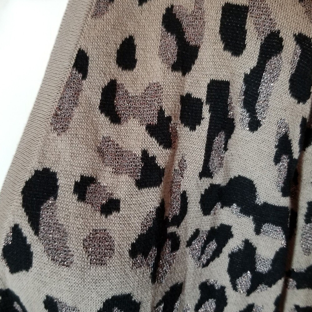 Catherines Black and Cream Animal Print Cardigan - Picture 2 of 11